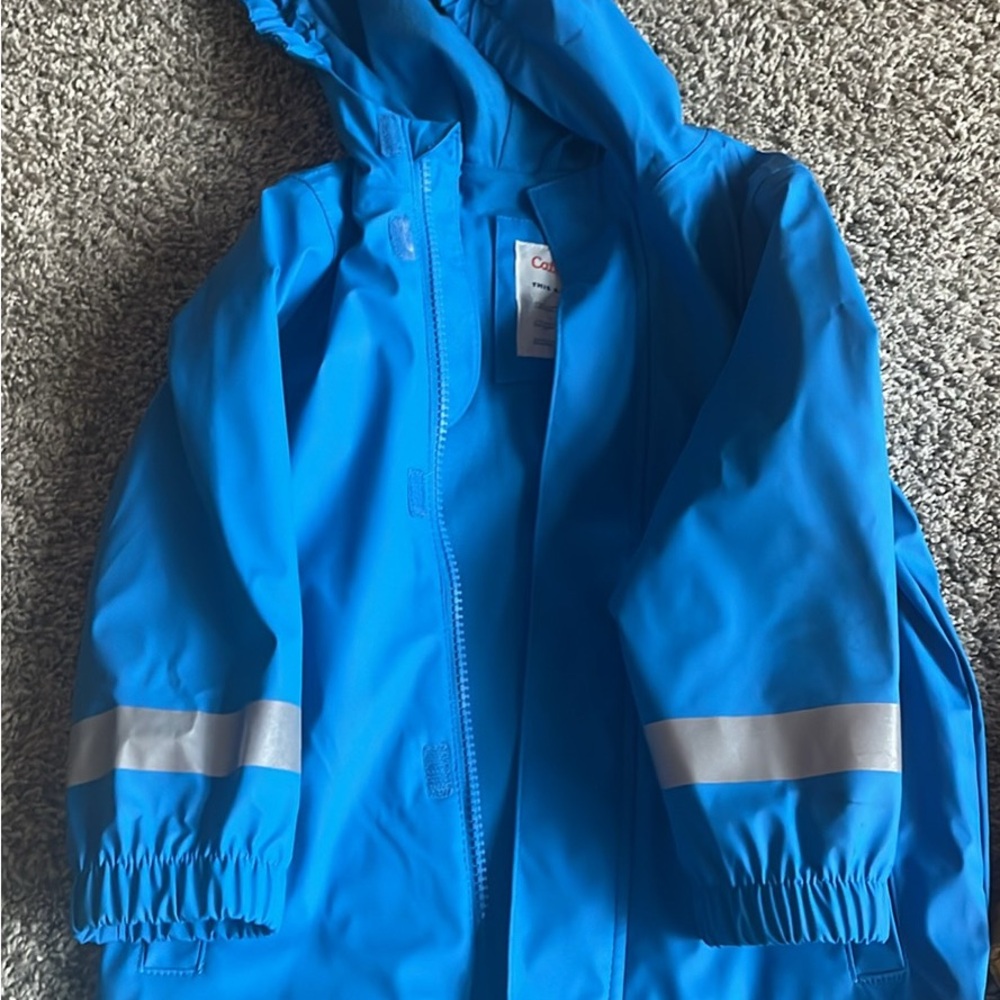 Cat & Jack Blue Raincoat with Reflective Stripes